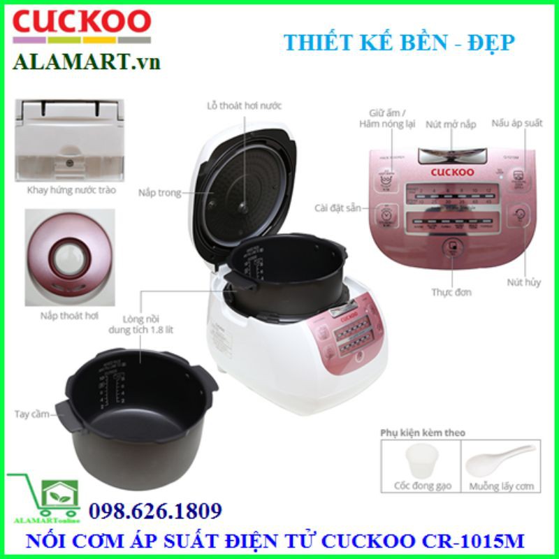 Nồi cơm Áp suất Điện tử CRP-G1015M 1.8L(ĐỎ) (MADE IN KOREA) | BigBuy360 - bigbuy360.vn