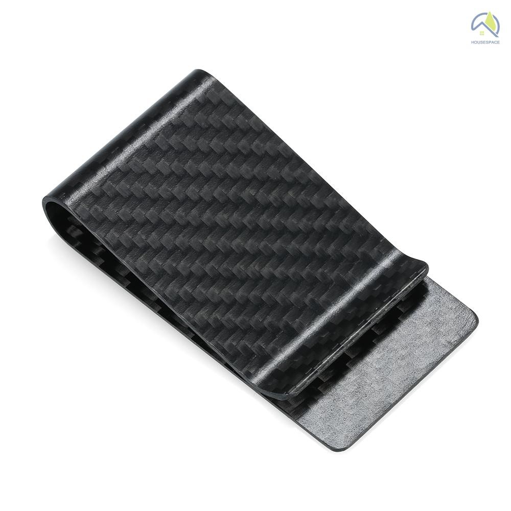 ● Black Carbon Fiber Wallet Money Clip Credit Card Business Card Clip Holder for Men