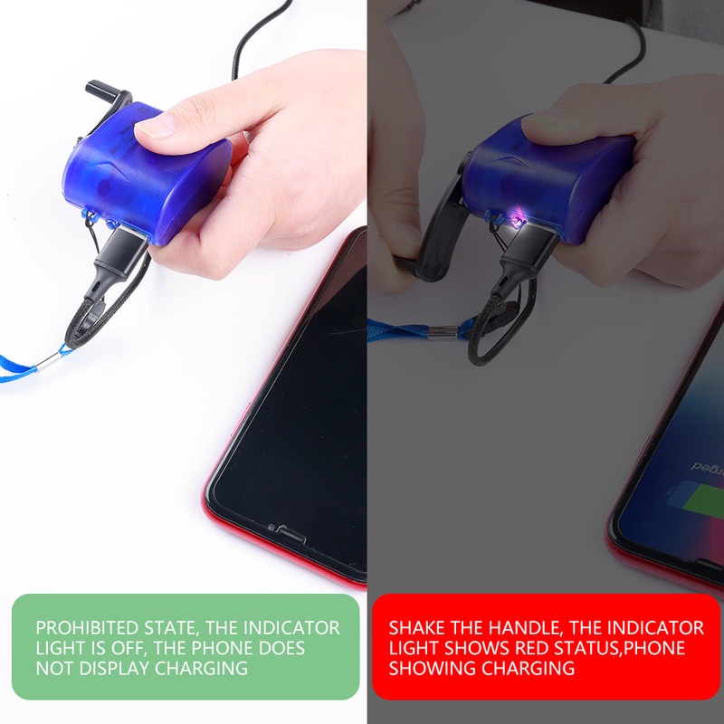 Cục Sạc Dynamo Khẩn Cấp Mini Di Động Kèm Sạc Điện Thoại USB Tiện Dụng Cho Hoạt Động Ngoài Trời