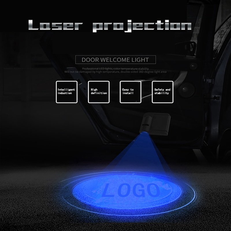 2 chiều không dây 3D Chào mừng ánh sáng Cửa đèn LED Dấu hiệu ánh sáng Xe hơi cho tất cả các xe