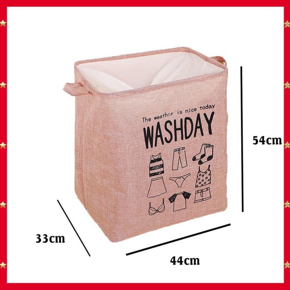 (Được lựa màu) Giỏ đựng quần áo chăn màn bằng vải đa năng WASHDAY sọt đựng quần áo vintage xinh xắn