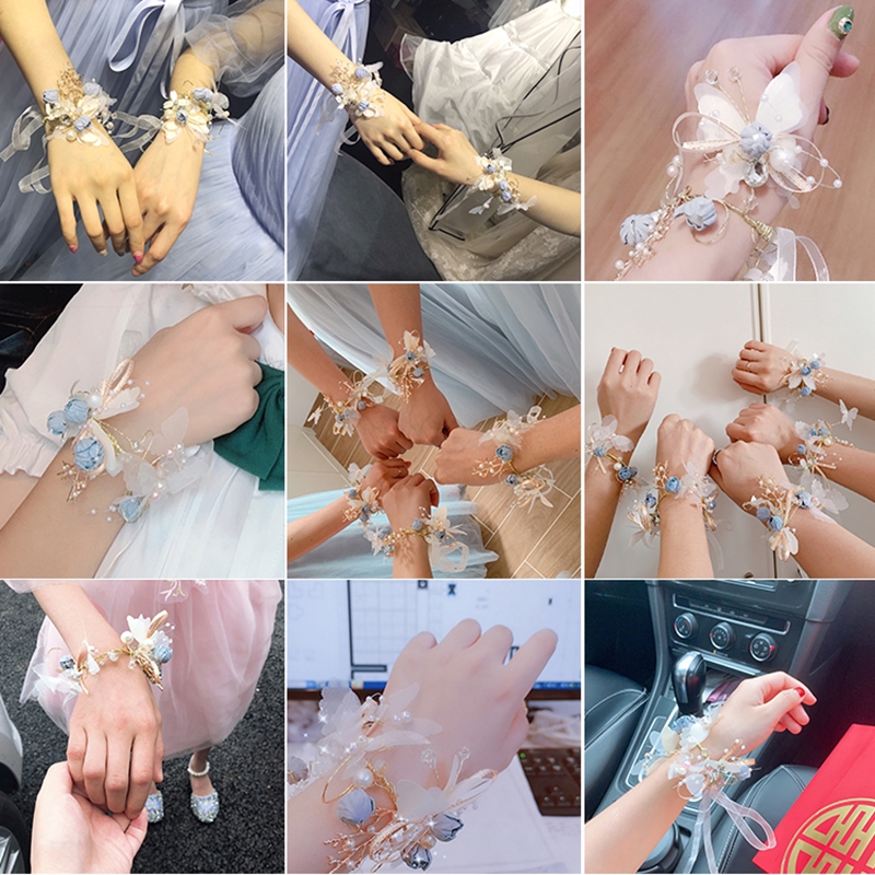 Vòng hoa đeo cổ tay xinh xắn dành cho phù dâu