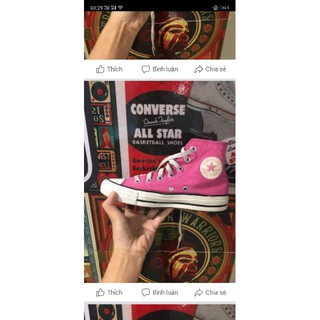 GIÀY CONVERSE HỒNG CỔ CAO SIZE 38 - 23cm (Real 100%/2Hand)