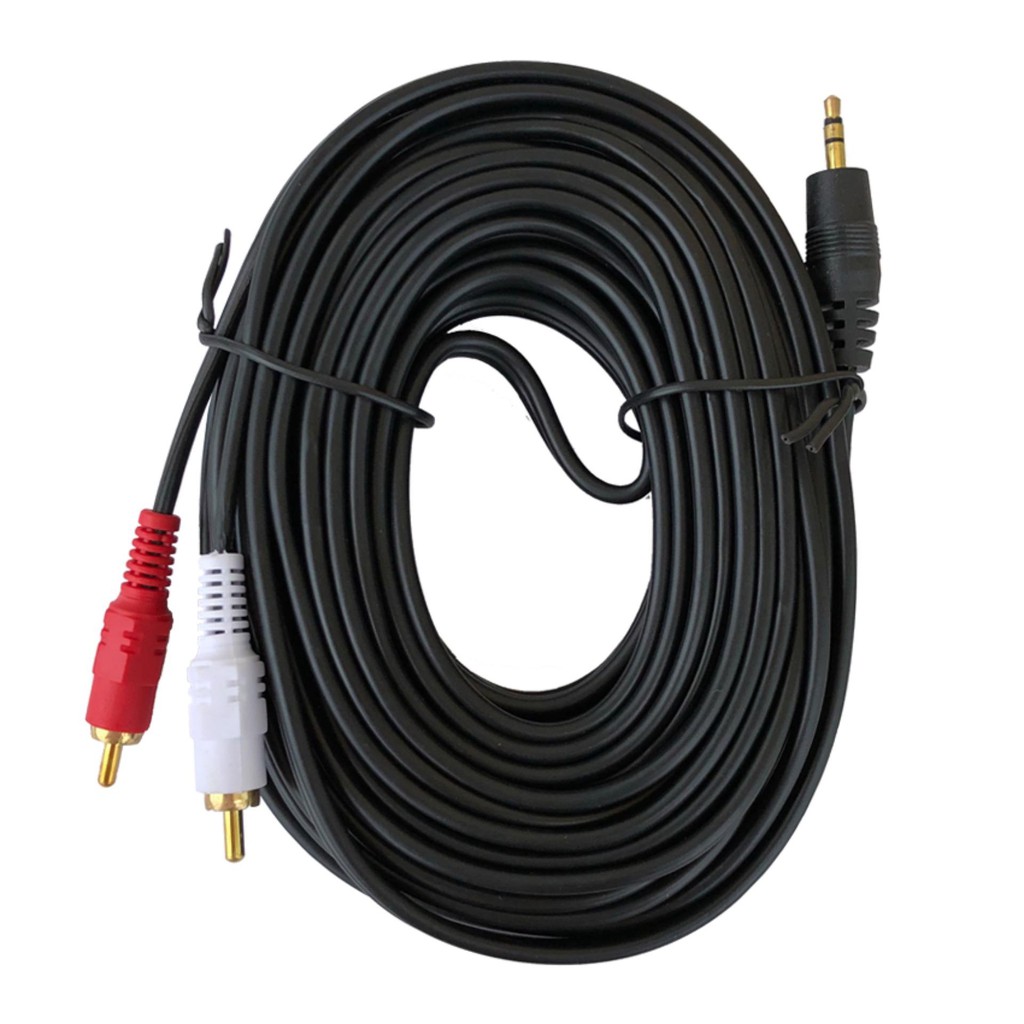 Dây loa 1 đầu 3.5 ra 2 AV dài 20m.