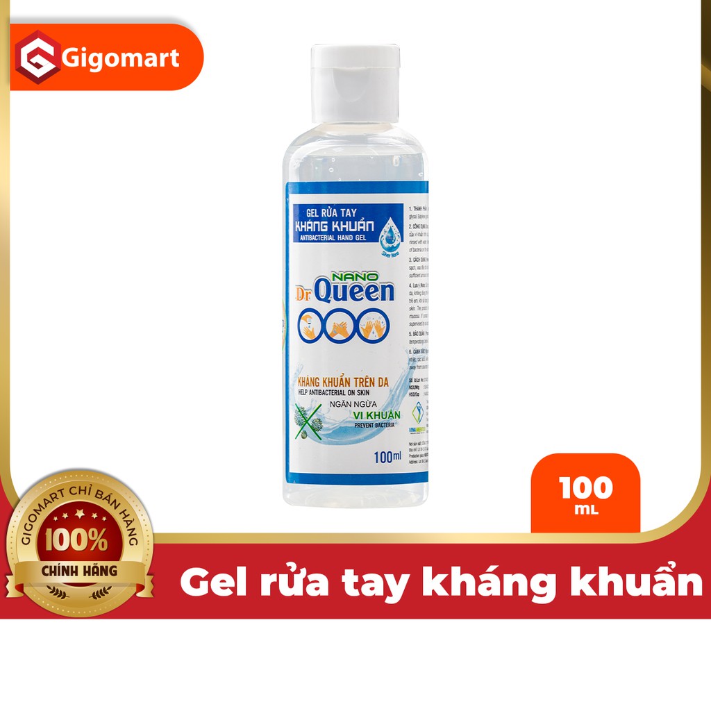 Gel rửa tay kháng khuẩn nano bạc Dr Queen (100ml)