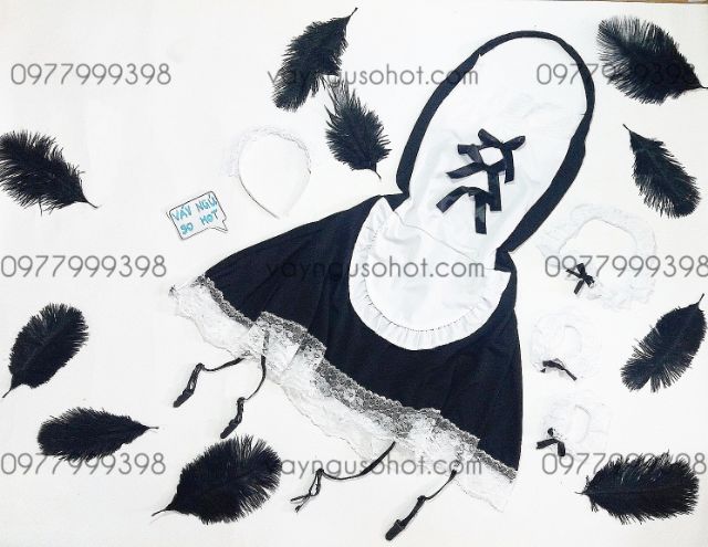 ( ảnh thật tự chụp ) cosplay hầu gái , bồi bàn đen sexy gợi cảm | BigBuy360 - bigbuy360.vn
