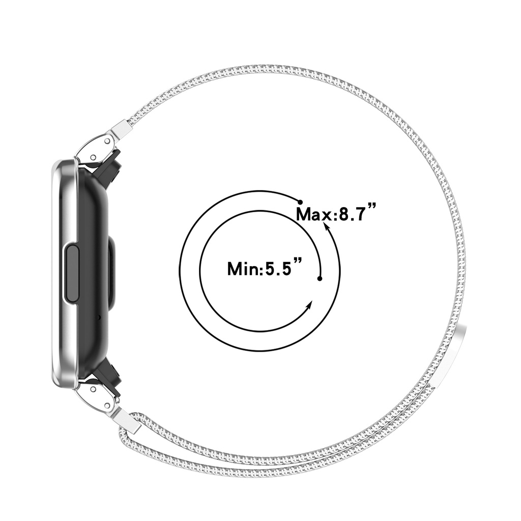 Dây Đeo Milanese Từ Tính + Vỏ Kim Loại Cho Đồng Hồ Thông Minh Xiaomi Redmi Watch 2 Lite