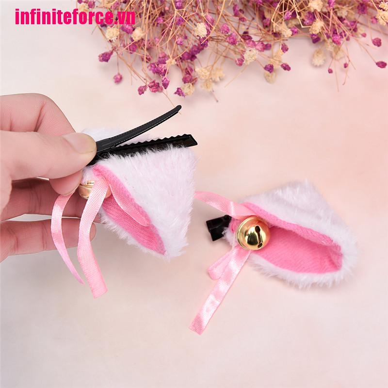 Kẹp tóc hình tai mèo gắn chuông dùng cho hóa trang cosplay