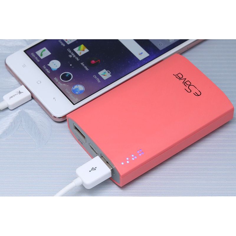Phin sạc dự phòng chính hãng eSaver dung lượng 10.000 Mah Y323 mới 100% bảo hành 1 năm 1 đổi 1.