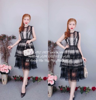 Đầm sát nách 3 tầng