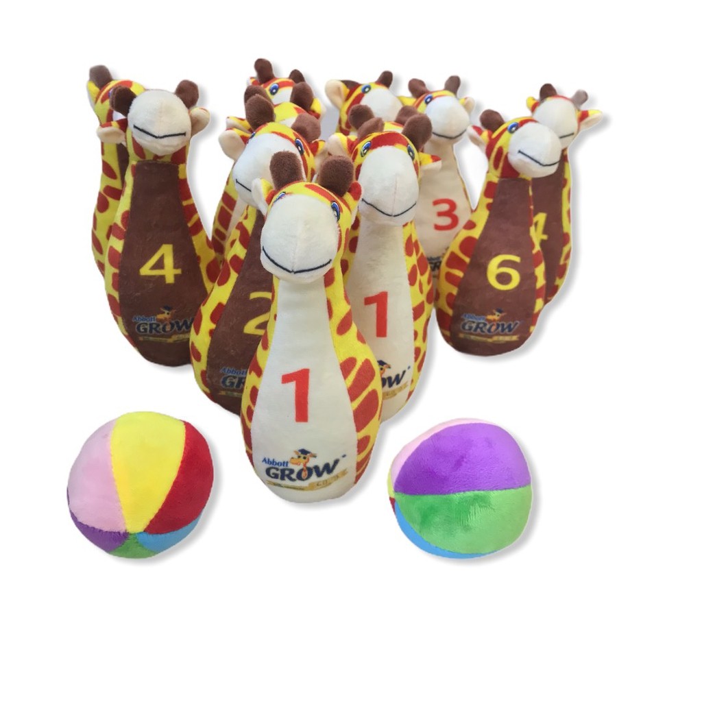 Bộ Bowling hình chú hươu cao cổ bằng bông xinh xắn