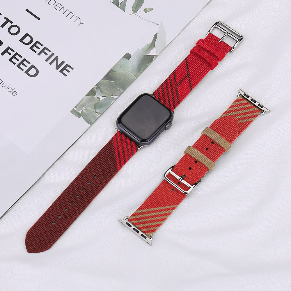 Dây đeo bằng nylon thích hợp cho đồng hồ Apple Watch 38/42Mm 40/44Mm 41/45mm Series 7 6 SE 5 4 3