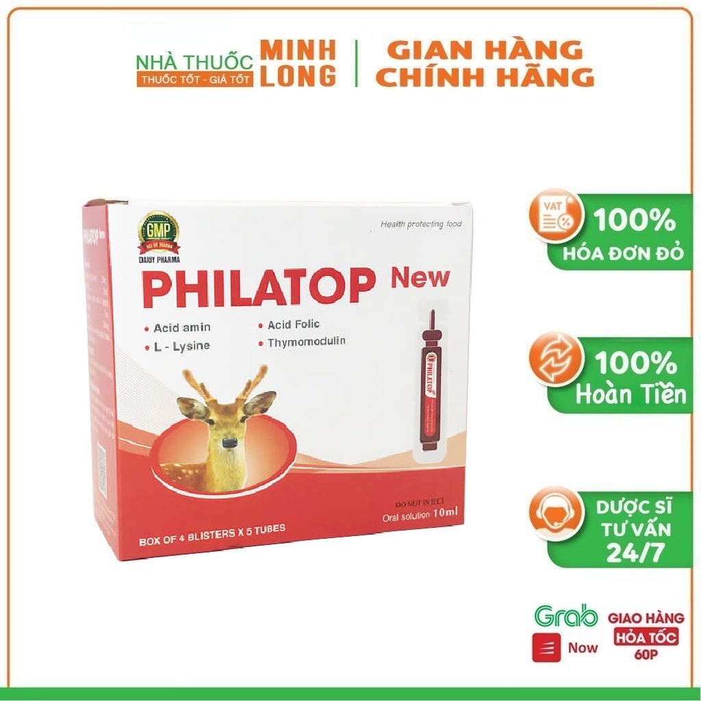 Philatop ống nhựa đại uy dùng cho trẻ biếng ăn chậm lớn Hộp 20 Ống
