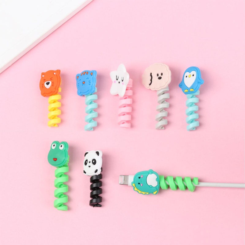 Vỏ bảo vệ dây cáp USB/tai nghe tiện lợi thiết kế hoạt hình dễ thương nhiều màu sắc