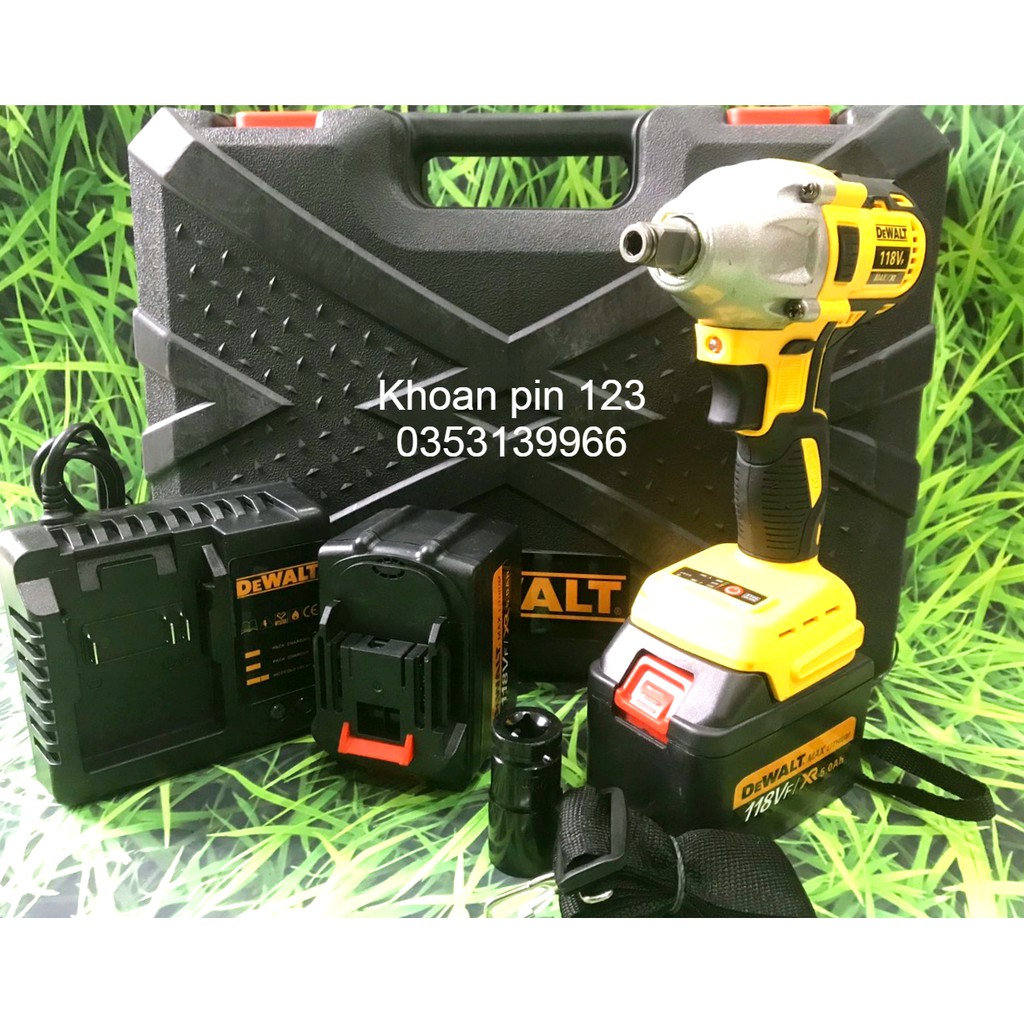 Máy siết bulong không chổi than DEWALT pin khủng 15 cells hàng loại 1