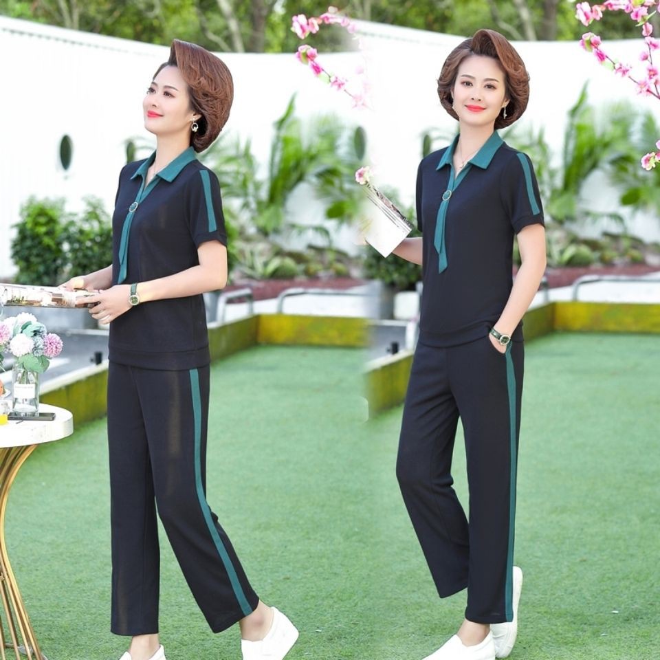 Set Đồ Thể Thao Áo Thun Quần Sọc Đẹp Chất Lượng Form RộngYTUY56YTU1