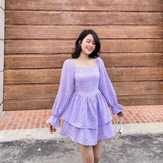 Đầm hoa 2 tầng zareen dax46 tím
