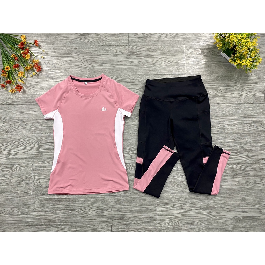 SÉT bộ dài nữ thể thao ,set đồ tập gym -yoga aerobic quần dài áo có tay chất vải thấm hút mồ hôi tốt