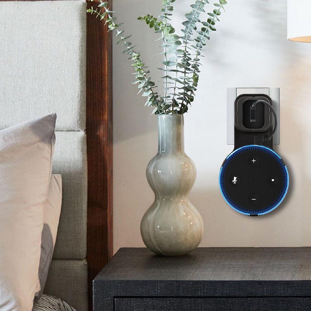 HTE  Outlet Wall Mount Hanger Holder Stand Bracket For Amazon Echo Dot 2 2nd