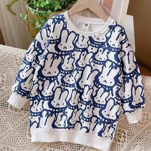 Đầm Sweater In Hình Thỏ Cho Bé Gái Từ 1-8 Tuổi