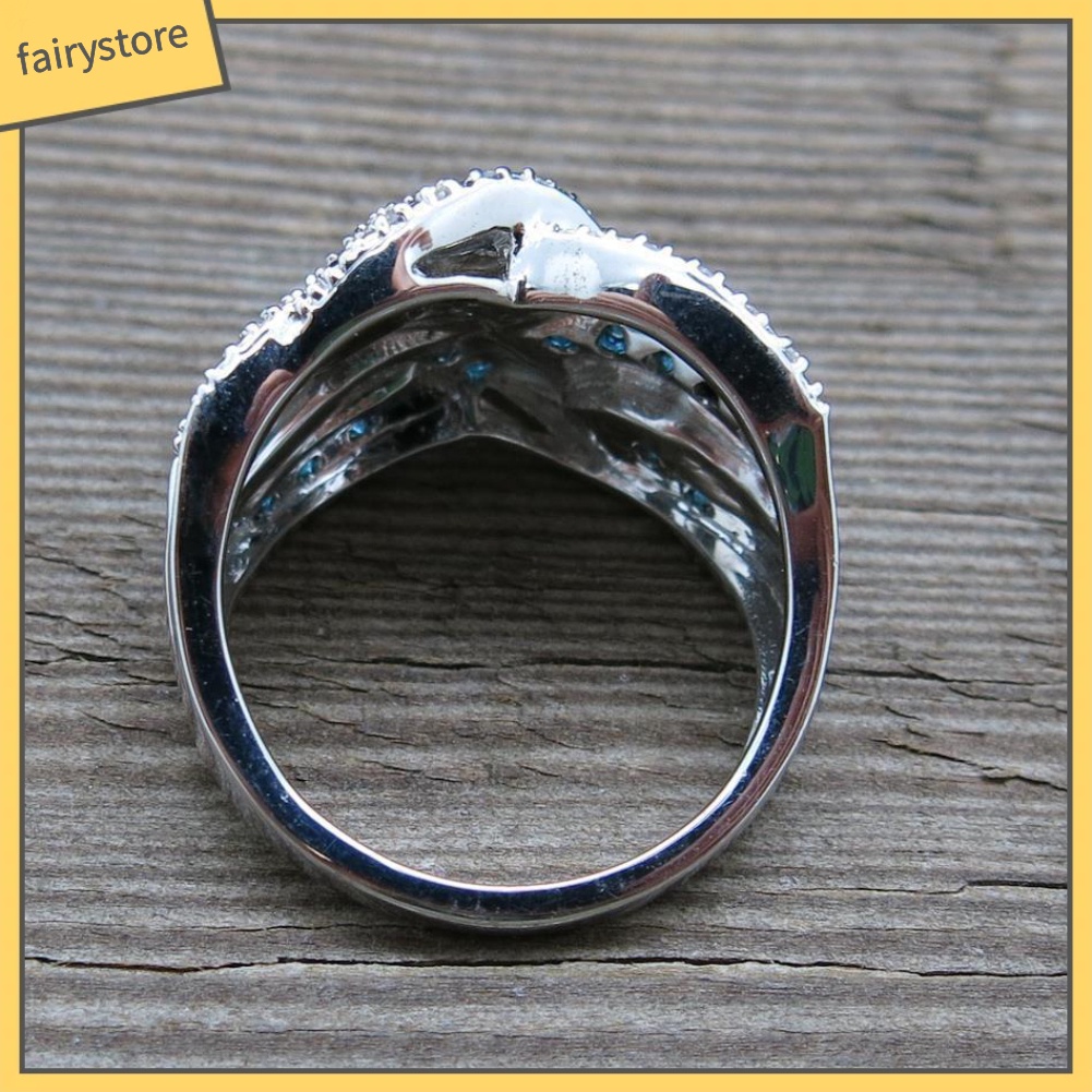 Nhẫn đính đá sapphire giả thời trang cho nữ