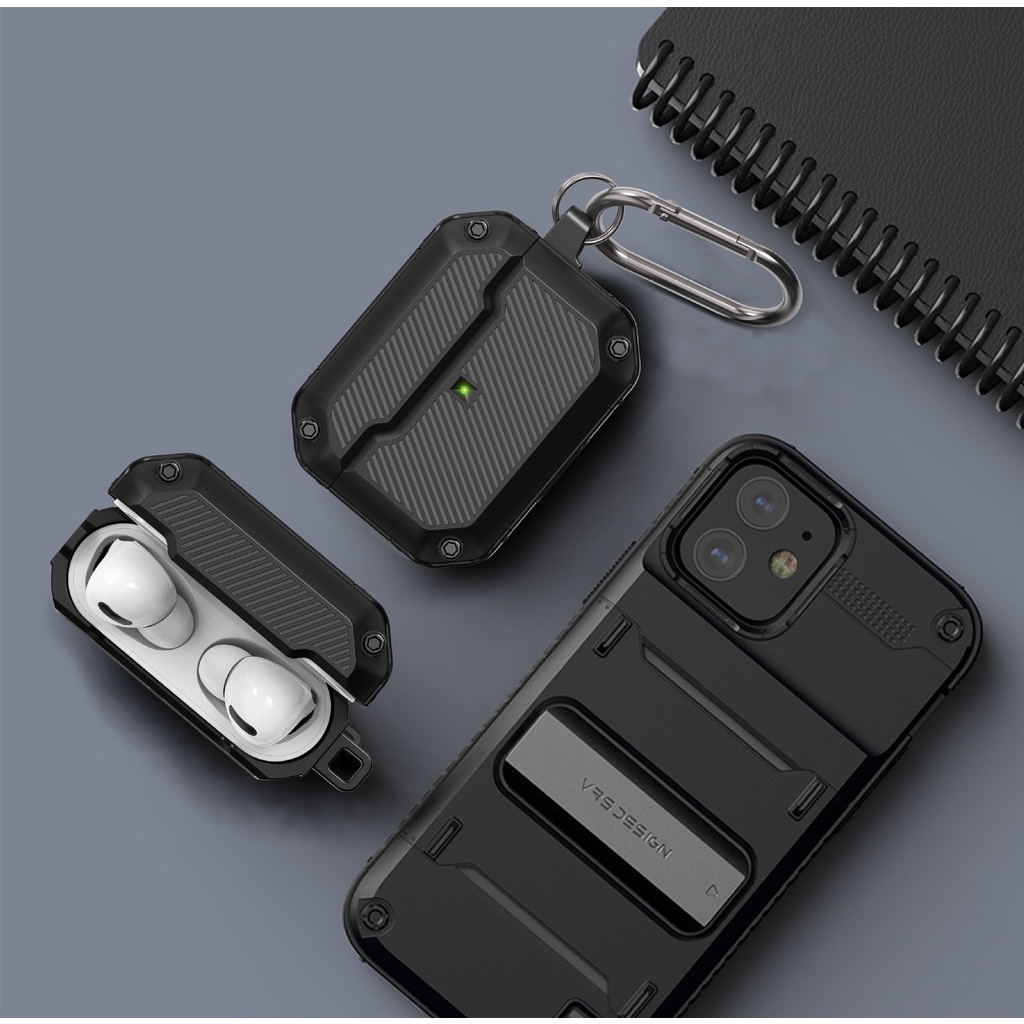 Case airpods pro và case airpods 2 Viền Carbon chất liệu silicon viền carbon chống bám bẩn - Tặng kèm móc treo