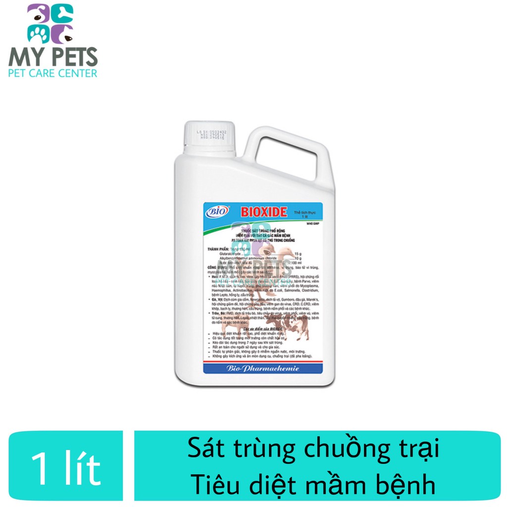 BIOXIDE Sát trùng chuồng trại phổ rộng, an toàn, hiệu quả - Chai 1lit