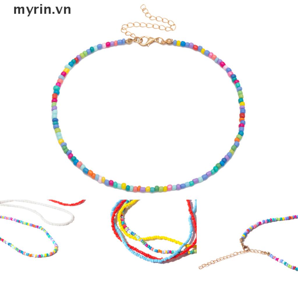 Vòng Cổ Choker Đính Hạt Nhiều Màu Phong Cách Bohemian Thời Trang Cho Nữ