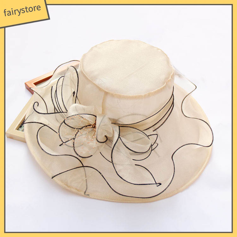 Mũ Vành Nữ Đính Hoa Thời Trang