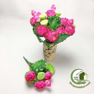 Bụi hoa sen nhỏ cao 35cm - hoa sen giả cao cấp