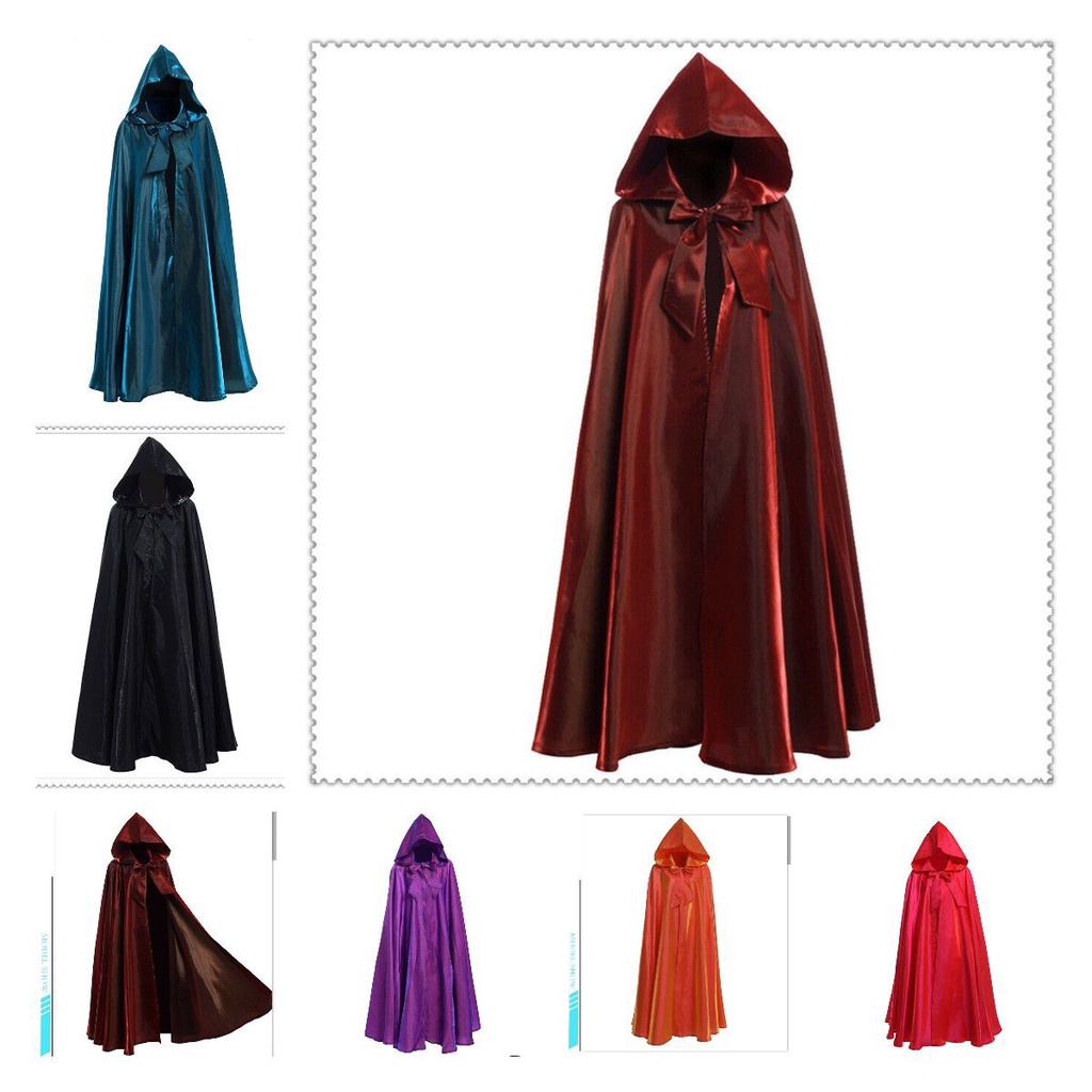 Áo choàng trùm đầu tiệc Halloween thắt dây mới cho người trưởng thành và trẻ em nam nữ hóa trang ma cà rồng