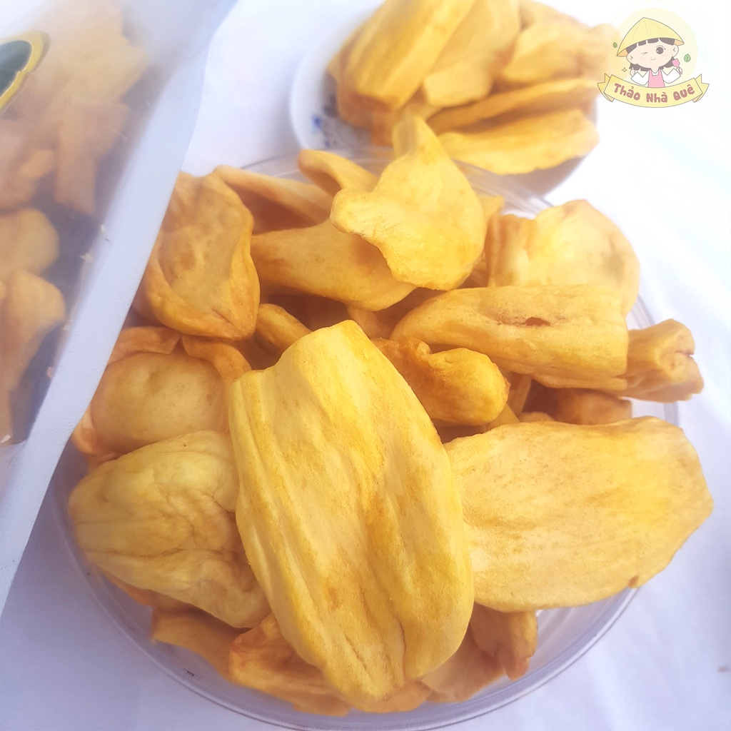 Mít sấy khô xuất khẩu,mít thái A giòn ngon ngọt loại 1 nguyên cánh 500g - Đồ ăn vặt ăn tết ngon