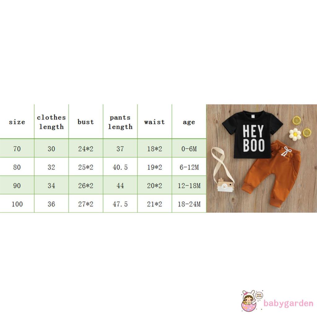 BABYGARDEN 0-24months Baby Boy’s Set Fashion Letter Short Sleeve Tops and Tie-up Long Pants