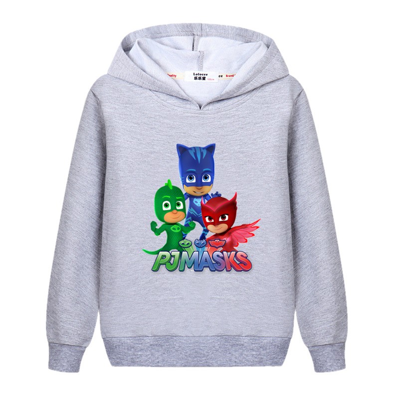 PJ MASKS Áo Hoodie Dài Tay In Hình Mặt Nạ Cho Bé