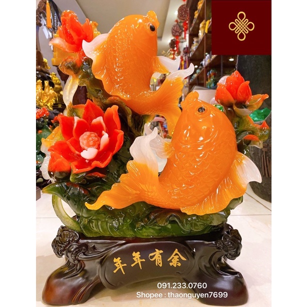 Tượng song ngư hiến bảo  phong thuỷ cỡ lớn
