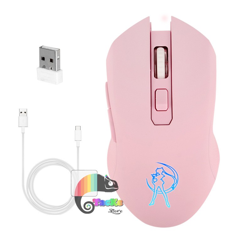 Chuột game thủ màu Hồng không dây, RGB Led, Dream Pink I Wriless Pink Gaming Mouse RGB LED