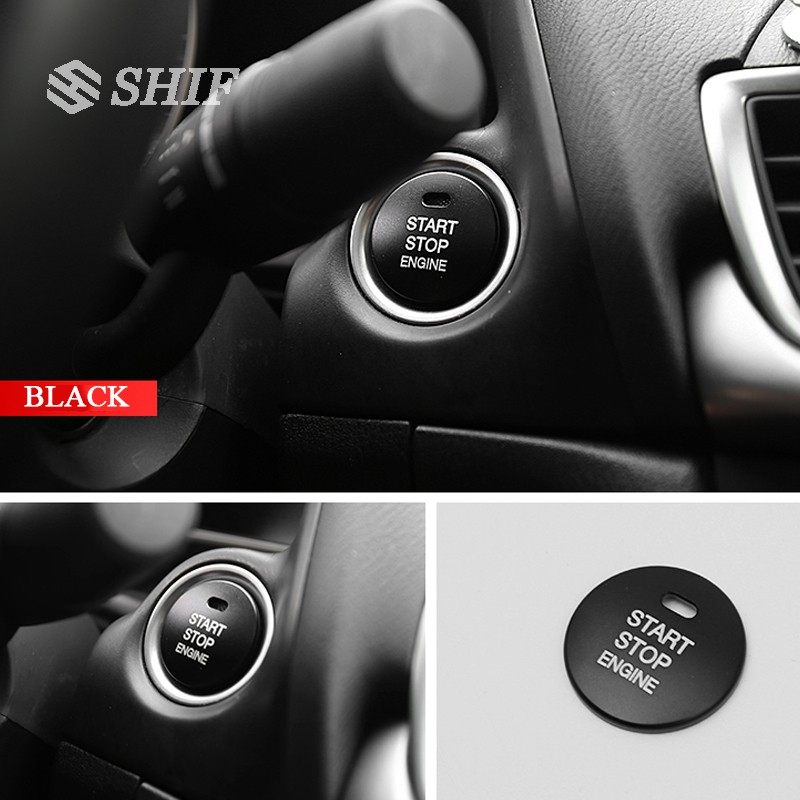 Vòng kim loại bọc công tắc động cơ xe hơi mazda3 axela