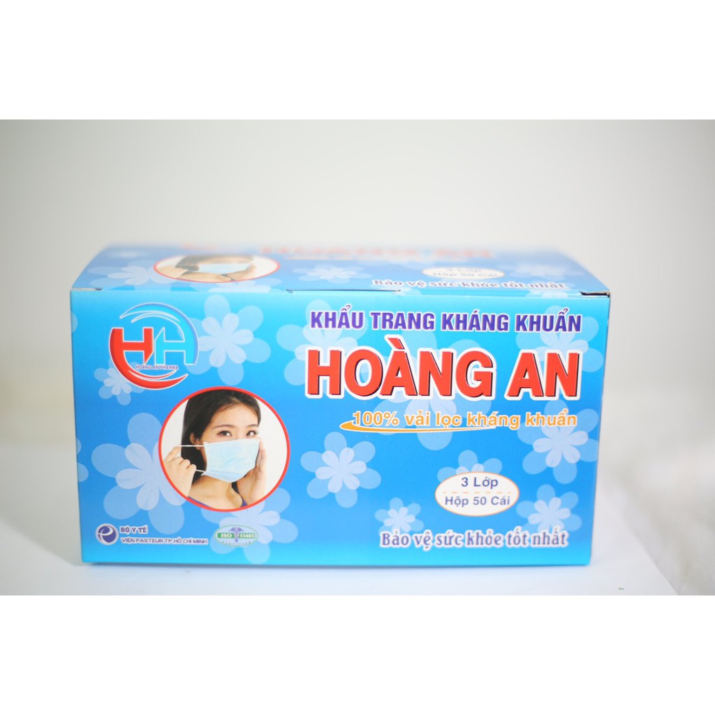 [NowShip] Khẩu Trang Y Tế Hoàng An Hàng Chuẩn 4 Lớp - 1 Hộp / 50 Cái