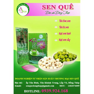 Trà lá sen và trà tim sen hiệu Sen Quê