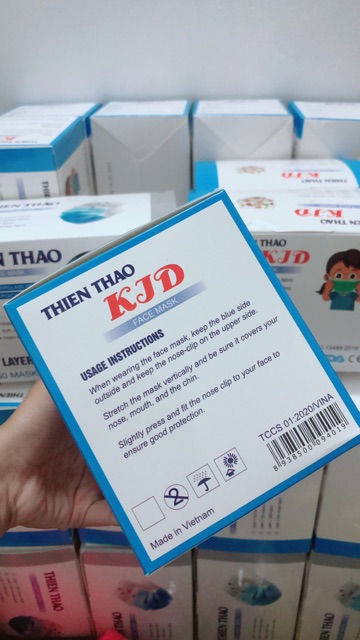 Hộp 50c khẩu trang y tế 4 lớp, hoạt hình cho bé