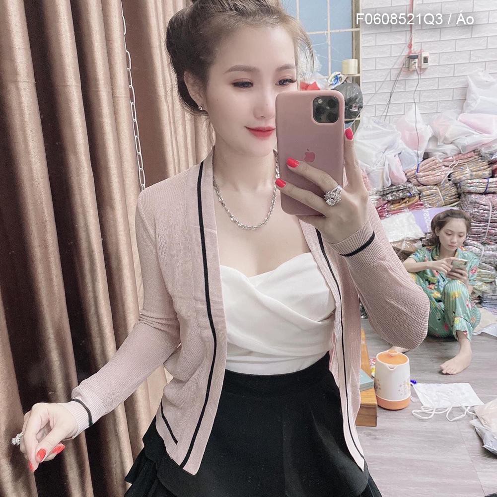 Áo khoác len viền sọc form rộng QC! HOT HOT