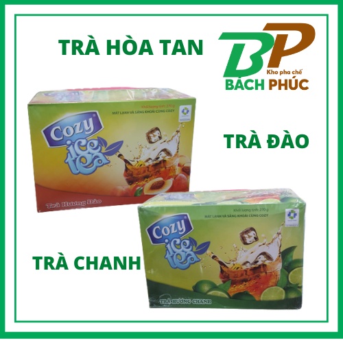 Trà Hòa Tan Cozy (Đào, Chanh, Bí Đao, Vải) Hộp 18 Gói - Kho pha chế Đà Nẵng