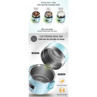 Cà Mên Điện Nấu Cơm Lõi INOX 304