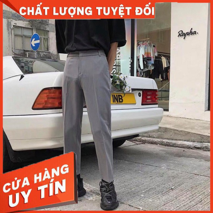 HÀNG CAO CẤP -  Quần tây nam ống suông đen xám be unisex - Quần âu nam đẹp lưng cao cao cấp Hàn Quốc công sở năm 2020 | 