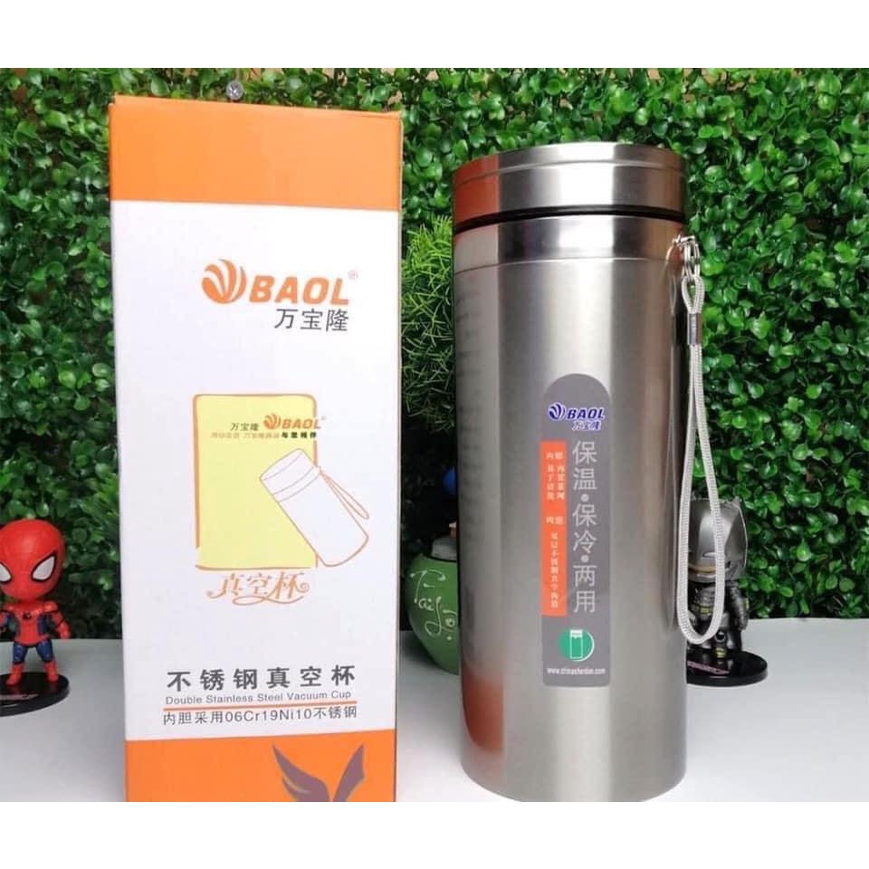 Bình inox giữ nhiệt kèm lưới lọc và dây đeo 1200ml, 1500ml Bao L, giữ nhiệt 12 tiếng