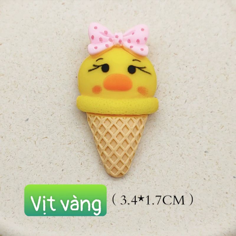 {Ice-cream 1 cái} STICKER PHỤ KIỆN DIY 3D DÁN ỐP ĐIỆN THỌAI BÌNH NƯỚC KẸP TÓC