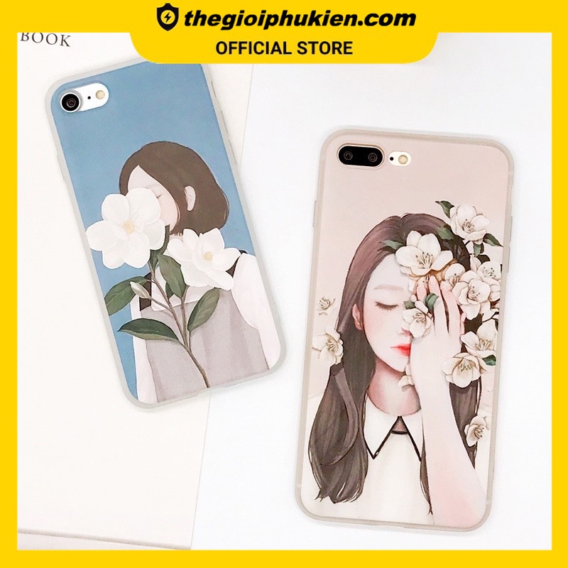 Ốp iphone 3D cô gái và hoa châu âu 6 6plus 6s 6s plus 7 7plus 8 8plus x xs xs max 11 11 pro 11 promax (a164)