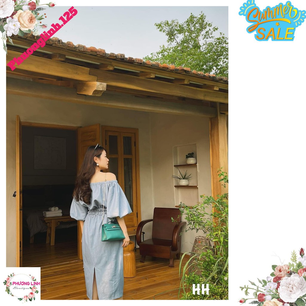 VÁY NGANG VAI CHUN EO TAY BỒNG | BigBuy360 - bigbuy360.vn