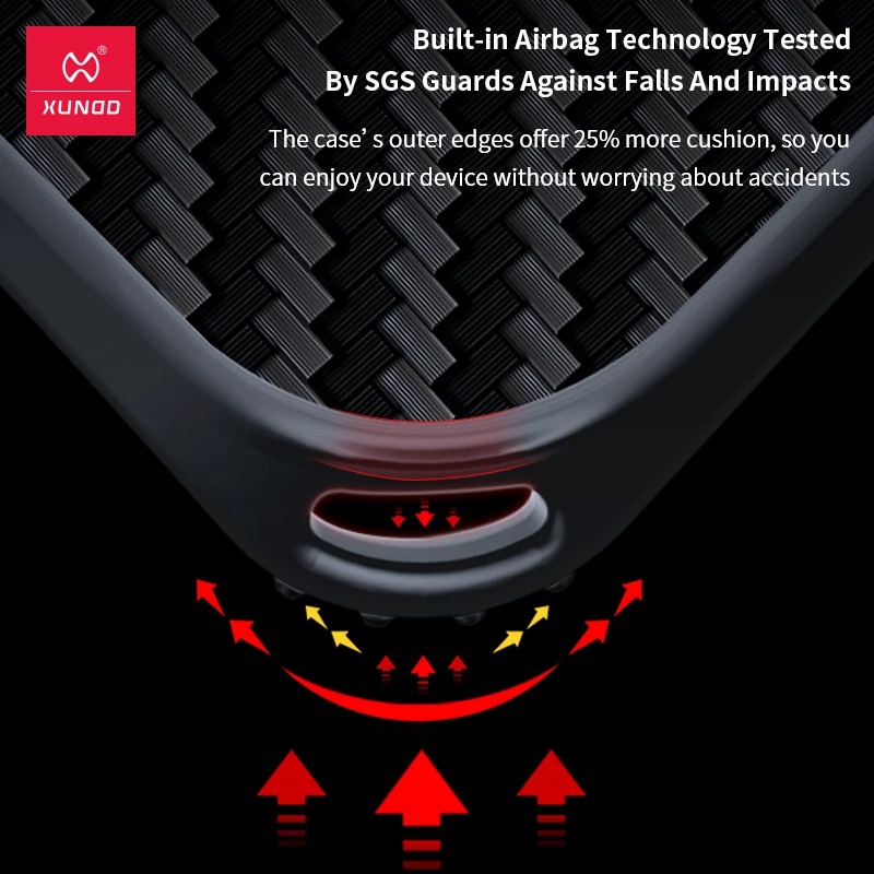 Ốp lưng XUNDD iPhone 13/ 13 Pro/ Max/ 12/ 12 Pro/ Max/ 11/ 11 Pro/ Max, Chống shock. Lưng carbon