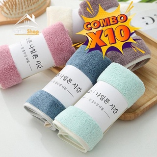 [RẺ VÔ ĐỊCH] Set 10 Khăn Mặt Hàn Quốc Siêu Mịn 50 x30 cm